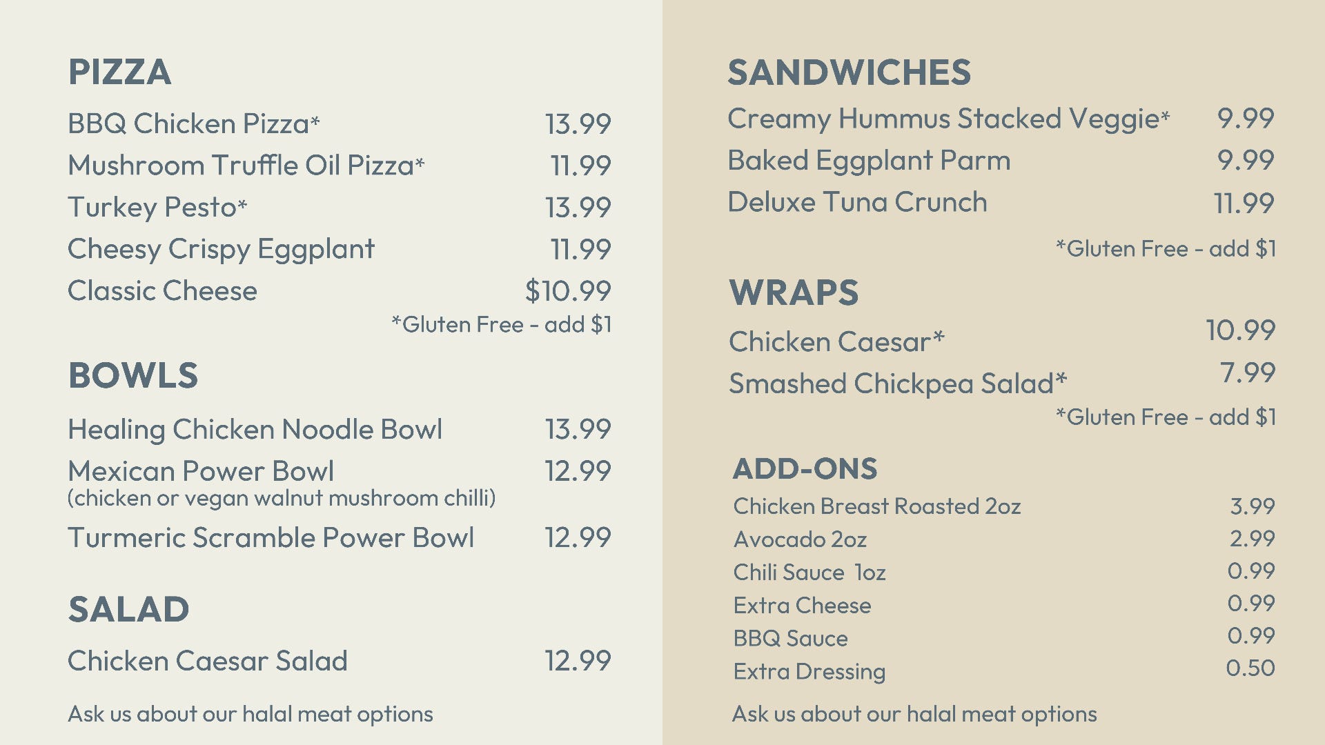 Fastfood Menu